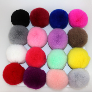 Various Size and Color 100% Real Rabbit Fur POM POM Balls